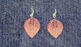 Hand Knitted Copper Wire Earrings